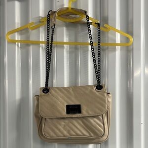 Badgley Mishka Cream Quilted Shoulder Bag